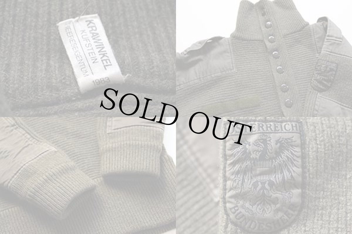 画像3: 80s オーストリア軍 パッチ付き ヘビー ウールニット コマンドセーター オリーブ (3)