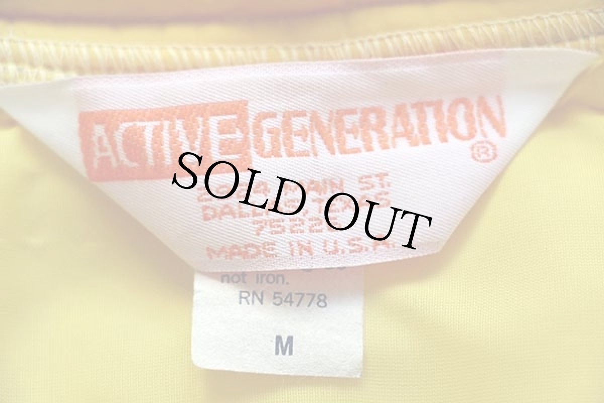 画像4: 80s USA製 ACTIVE GENERATION 中綿入り ナイロン レーシングジャケット 黄 M (4)