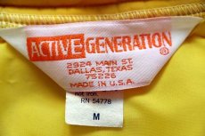 画像4: 80s USA製 ACTIVE GENERATION 中綿入り ナイロン レーシングジャケット 黄 M (4)