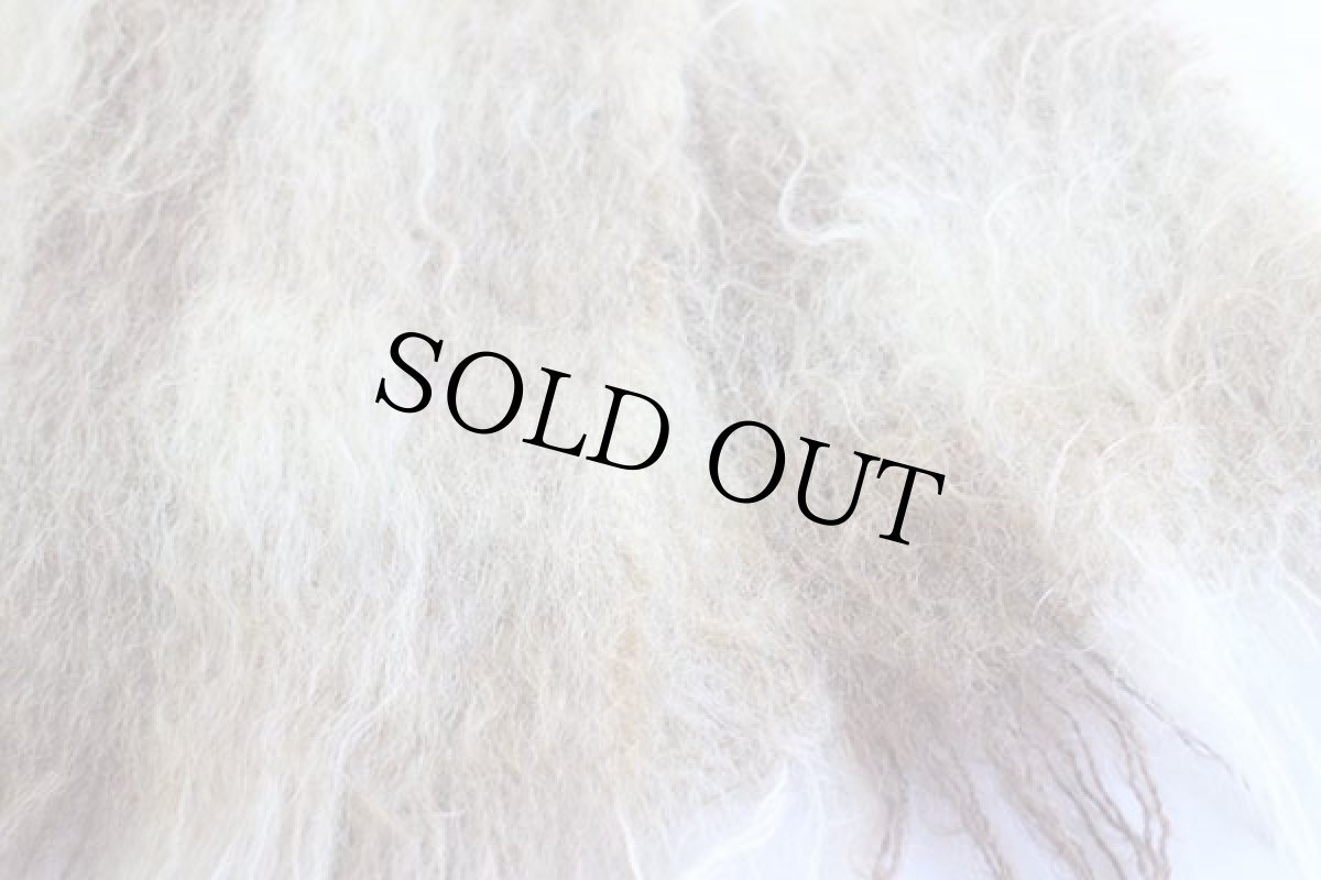 画像4: ビンテージ スコットランド製 Andrew Stewart ブロックチェック モヘヤ パイル マフラー (4)