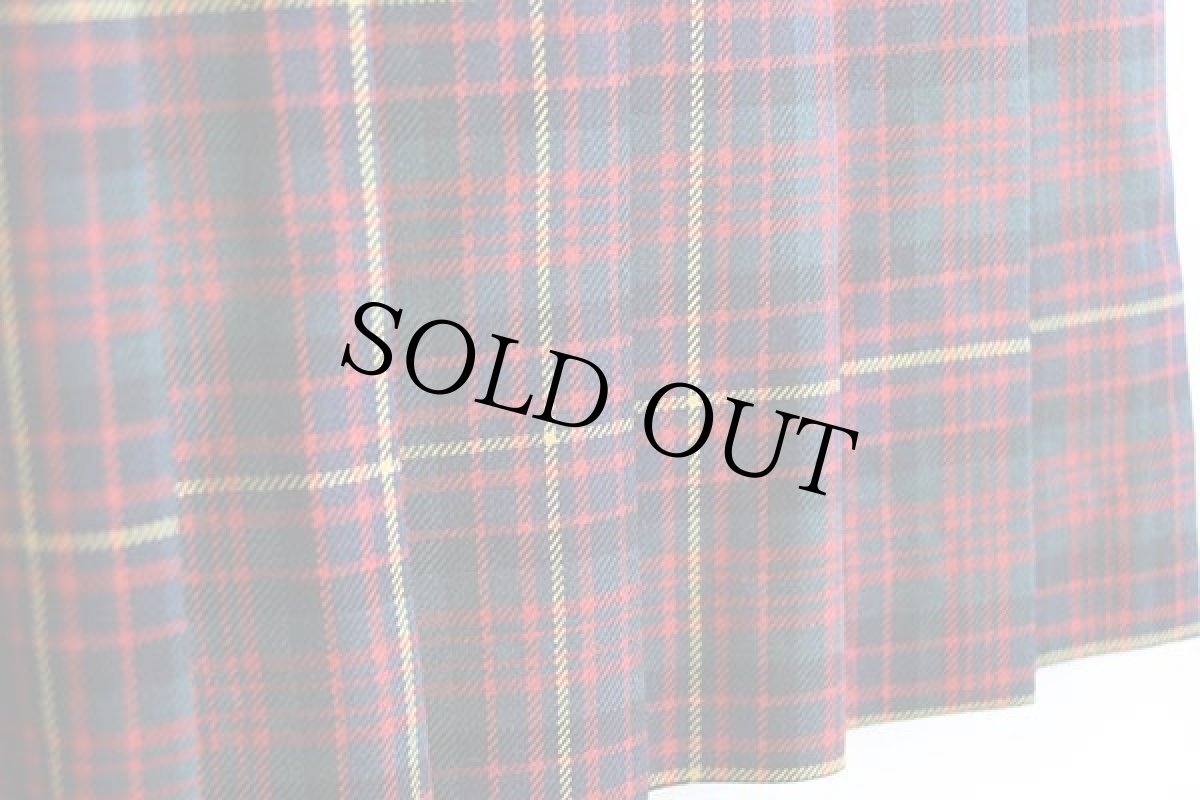 画像4: 80s USA製 HAWKSLEY & WIGHT タータンチェック マキシ丈 ウール プリーツスカート 12 (4)