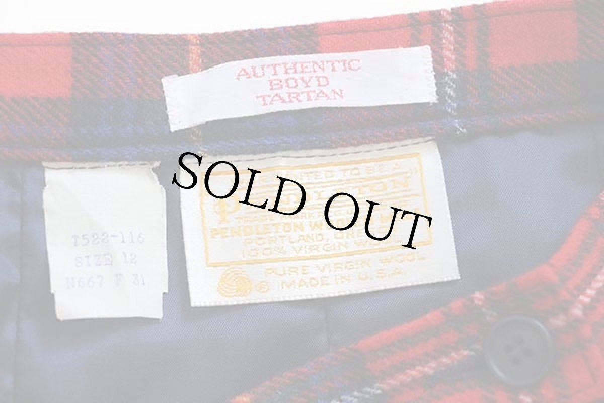 画像3: 70s USA製 PENDLETONペンドルトン AUTHENTIC BOYD TARTAN タータンチェック ウールスカート 12★D (3)