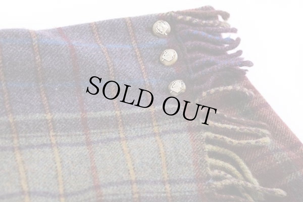 画像4: LAUREN ラルフローレン タータンチェック ブランケット ラムウール 巻きスカート 8 (4)