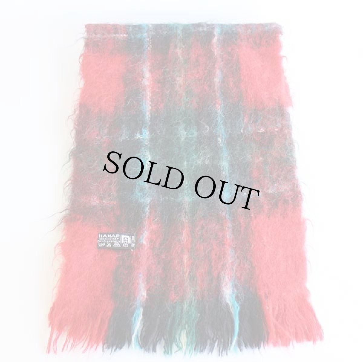 画像2: ビンテージ HAXAP タータンチェック モヘヤ パイル マフラー (2)