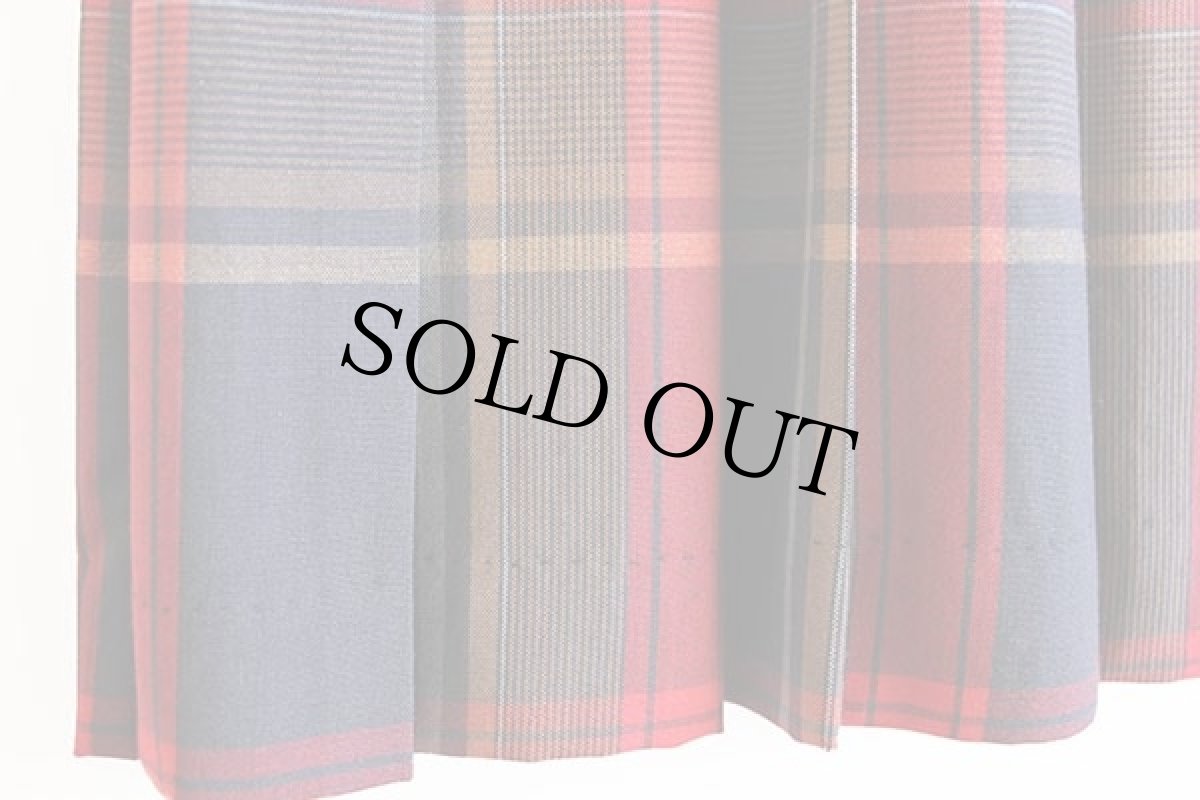 画像4: 70s USA製 PENDLETONペンドルトン タータンチェック ロング ウール プリーツスカート★B (4)