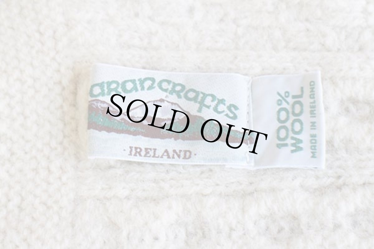 画像3: アイルランド製 aran crafts ケーブル編み ウールニット マフラー ナチュラル (3)