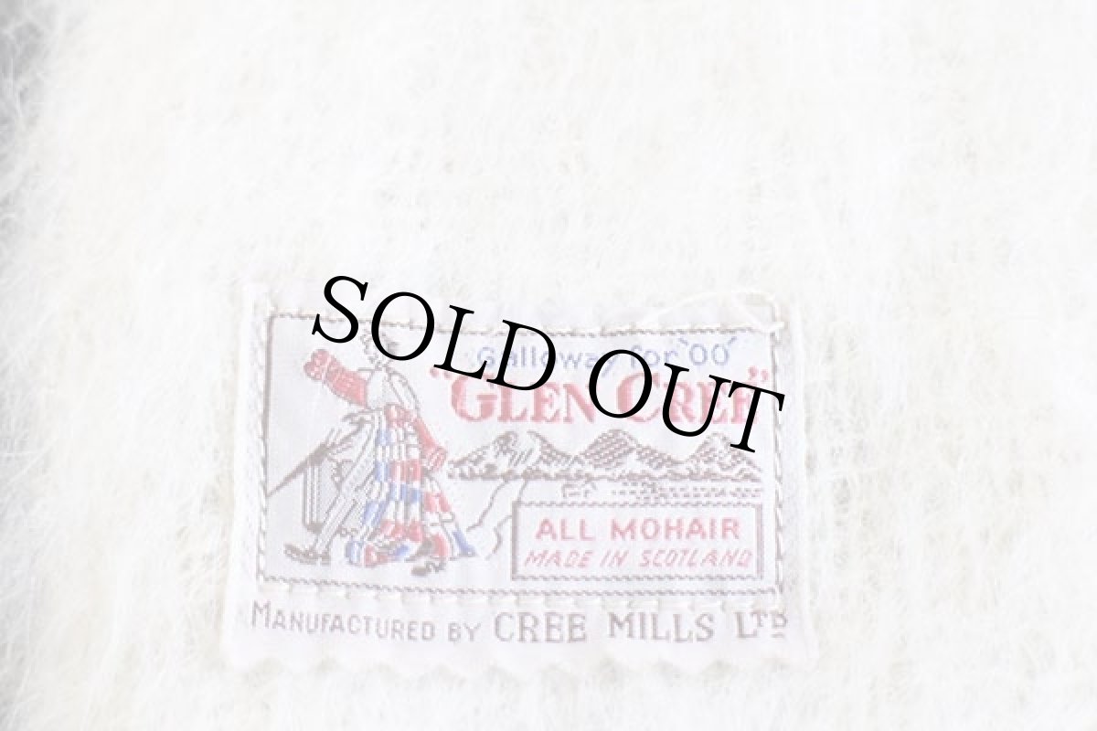 画像3: 60s スコットランド製 GLEN CREE 無地 モヘヤ パイル マフラー ナチュラル (3)