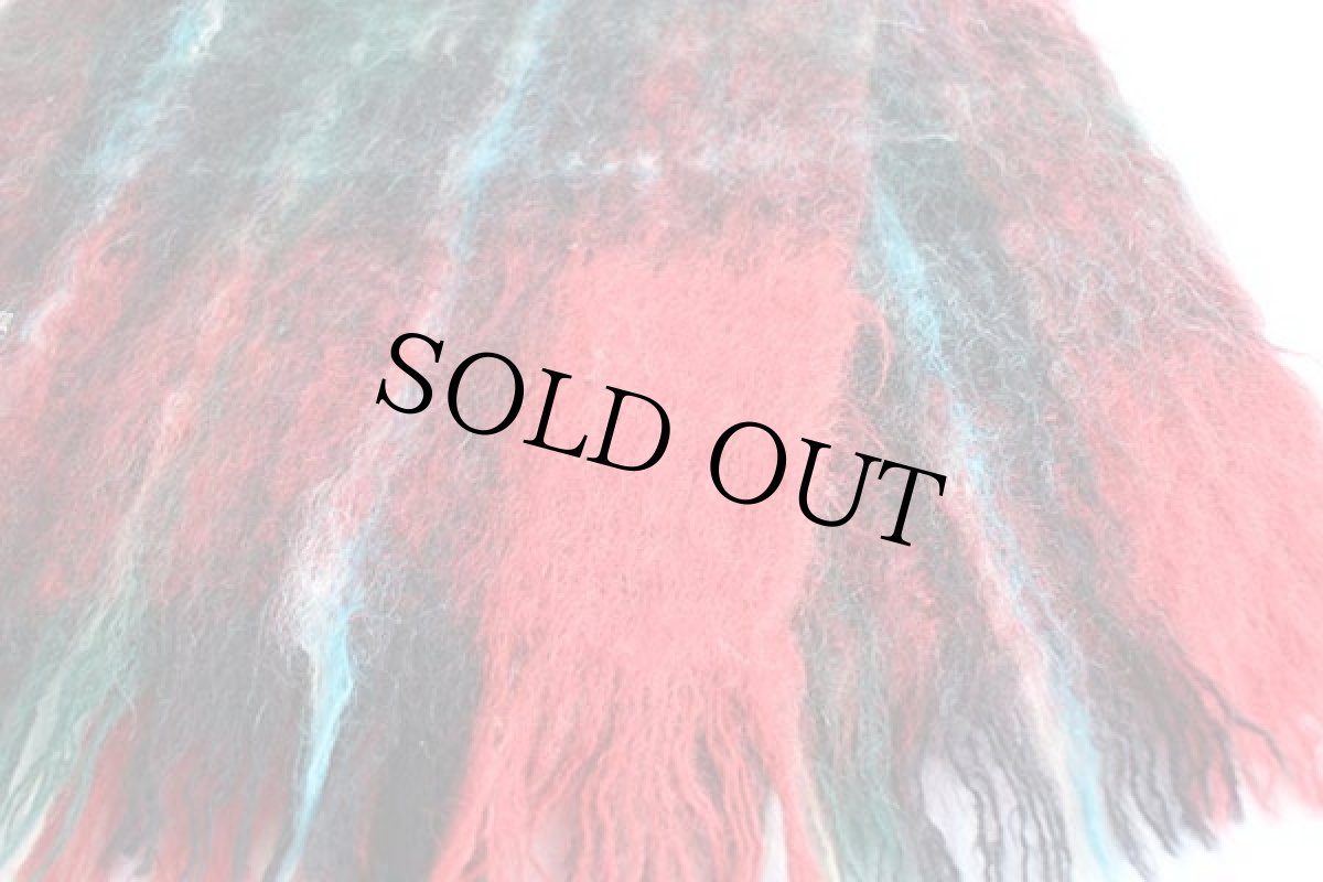 画像4: ビンテージ HAXAP タータンチェック モヘヤ パイル マフラー (4)