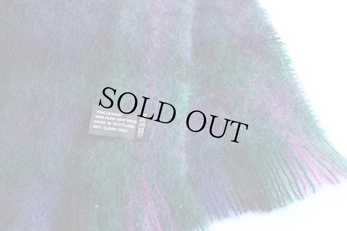 画像3: スコットランド製 UNKNOWN タータンチェック モヘヤ パイル マフラー★B (3)