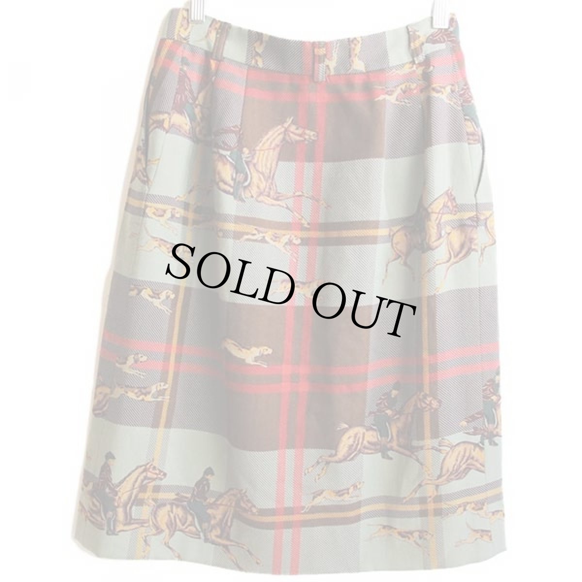 画像2: 80s USA製 ラルフローレン 乗馬柄 ウール 巻きスカート 4 (2)