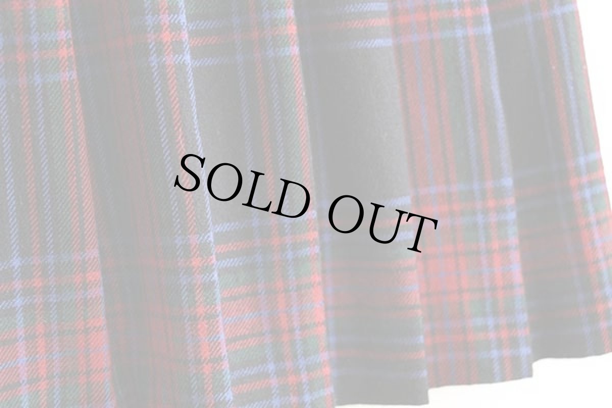 画像4: 80s USA製 PECK&PECK タータンチェック ロング ウール プリーツスカート 8 (4)