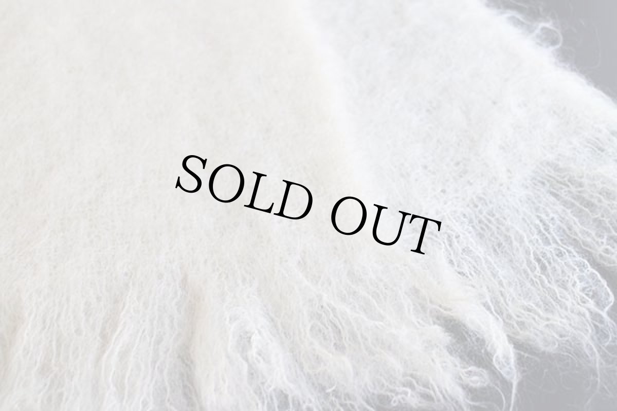 画像4: 60s スコットランド製 GLEN CREE 無地 モヘヤ パイル マフラー ナチュラル (4)