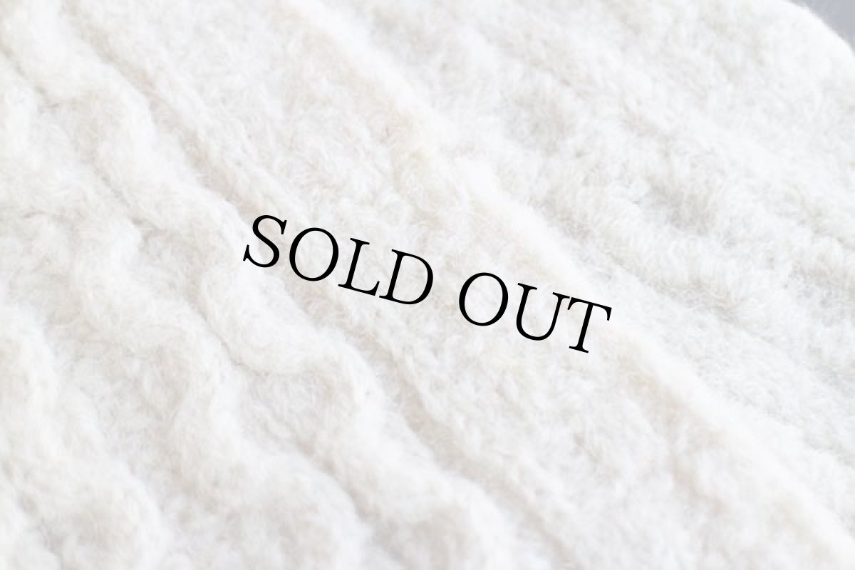 画像4: アイルランド製 aran crafts ケーブル編み ウールニット マフラー ナチュラル (4)