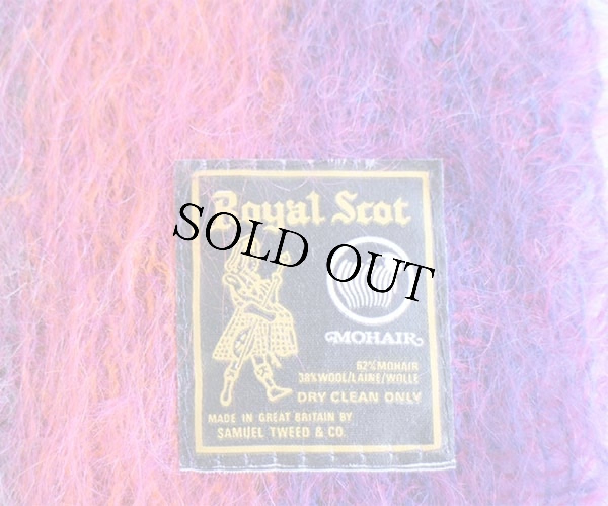 画像3: ビンテージ 英国製 Royal Scot チェック モヘヤ パイル マフラー (3)