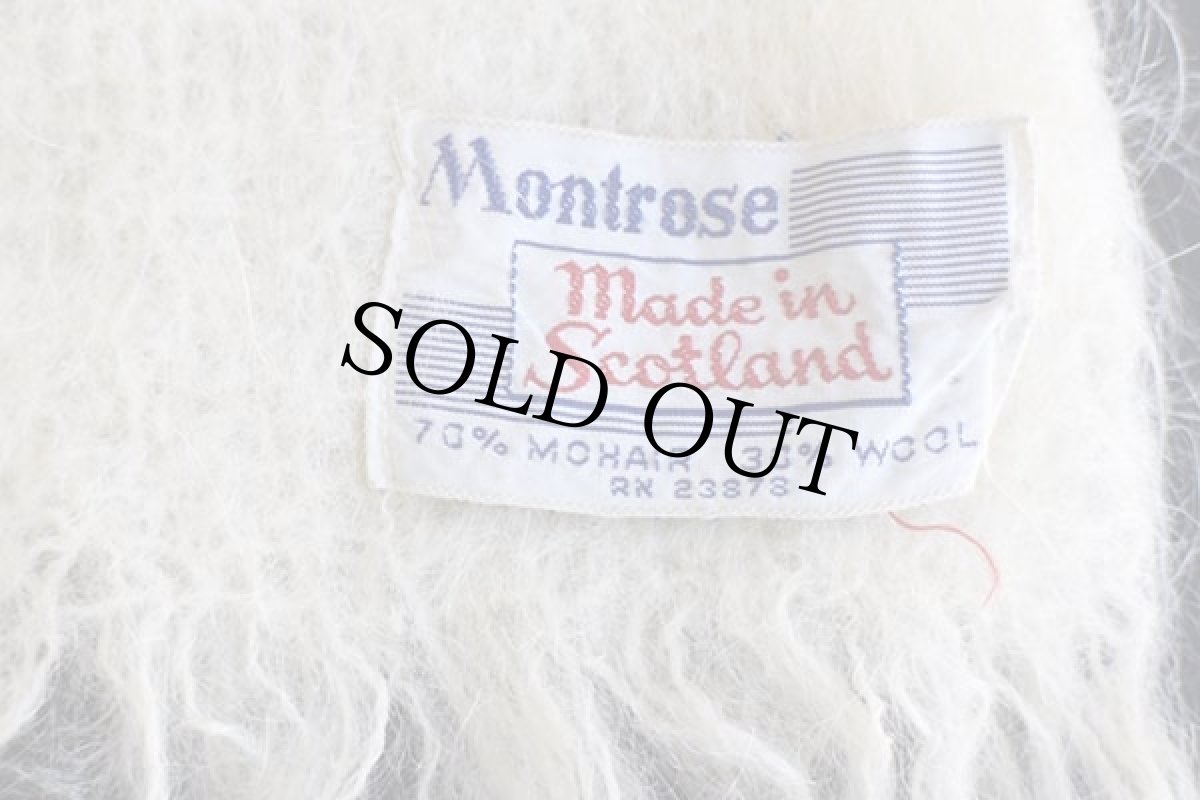 画像3: ビンテージ スコットランド製 Montrose 無地 モヘヤ パイル マフラー ナチュラル (3)