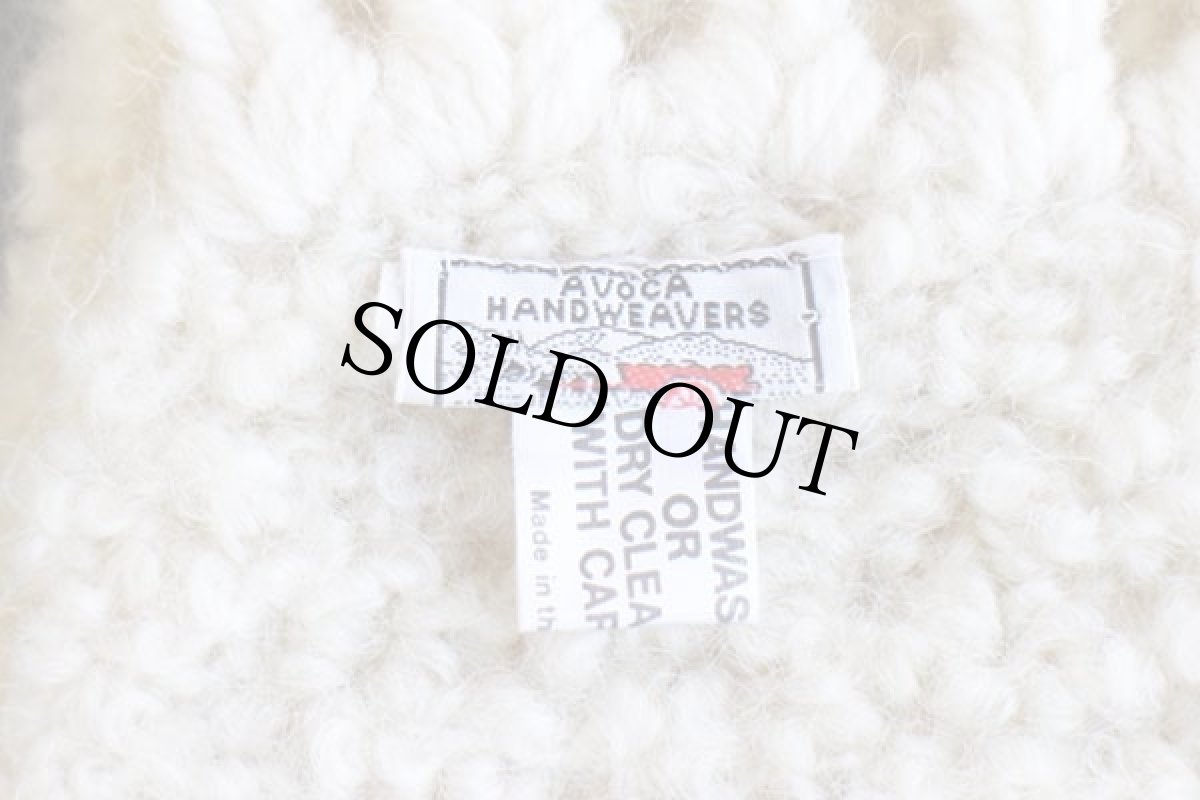 画像3: アイルランド製 AVOCA HANDWEAVERS 無地 ウール パイル ハンドニット マフラー ナチュラル (3)