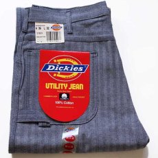 画像1: デッドストック★90s USA製 Dickiesディッキーズ HBT ヘリンボーンツイル ペインターパンツ w36 L32 (1)