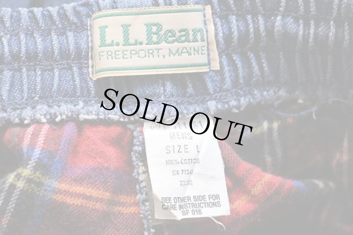 画像7: 80s USA製 L.L.Bean タータンチェック ネルライナー デニムパンツ L (7)