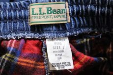 画像7: 80s USA製 L.L.Bean タータンチェック ネルライナー デニムパンツ L (7)