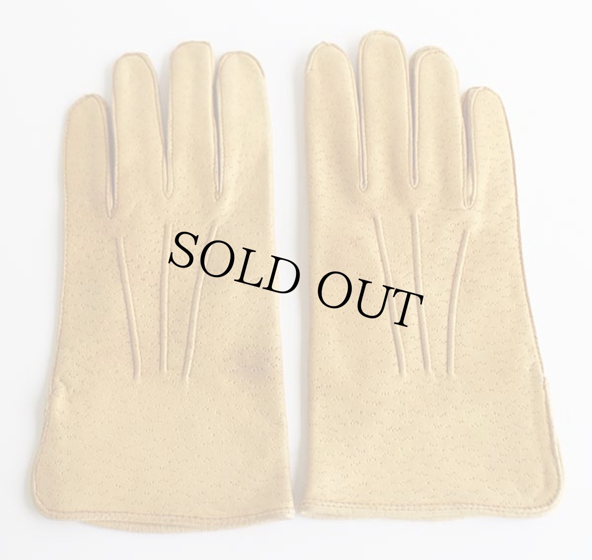 画像2: ビンテージ UNKNOWN ディアスキン レザーグローブ イエロー★手袋 (2)