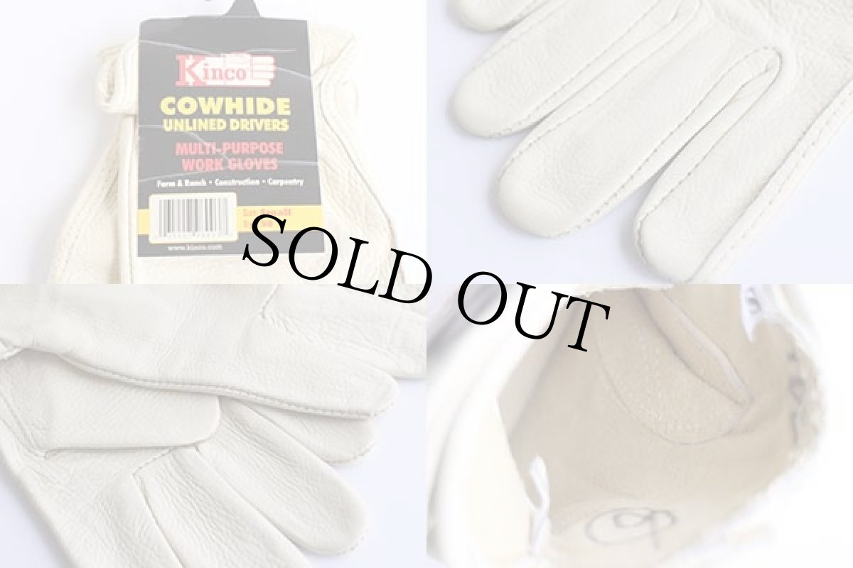 画像4: 未使用★Kincoキンコ カウハイド レザー ワーク グローブ アイボリー S★手袋 (4)