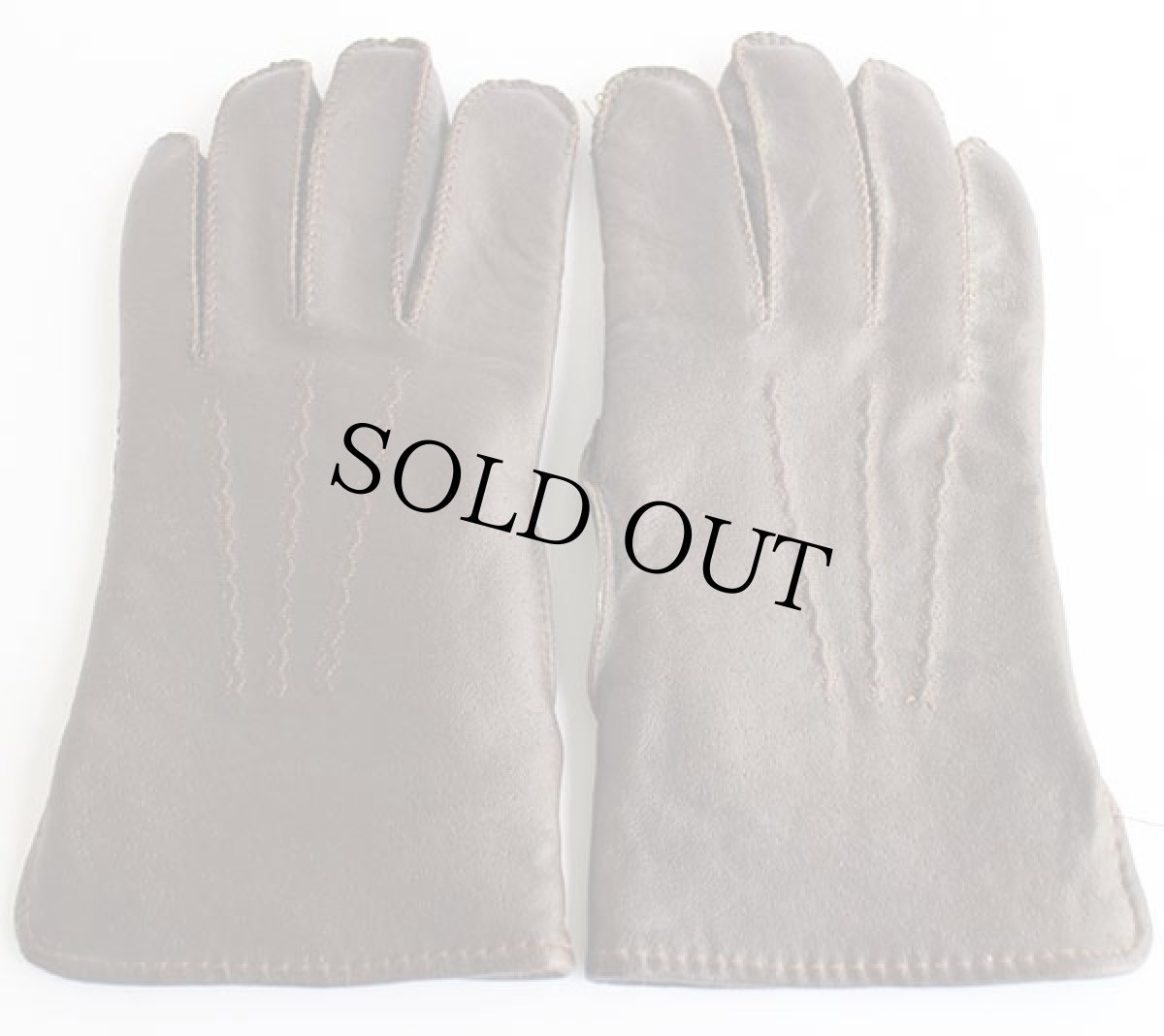 画像2: ビンテージ UNKNOWN ウールライナー レザーグローブ 焦げ茶 M★手袋 (2)