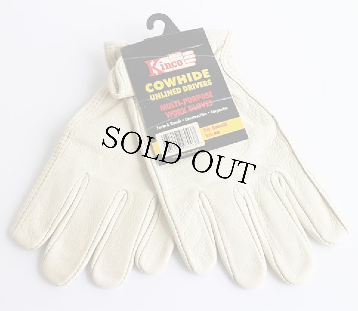 画像2: 未使用★Kincoキンコ カウハイド レザー ワーク グローブ アイボリー S★手袋 (2)