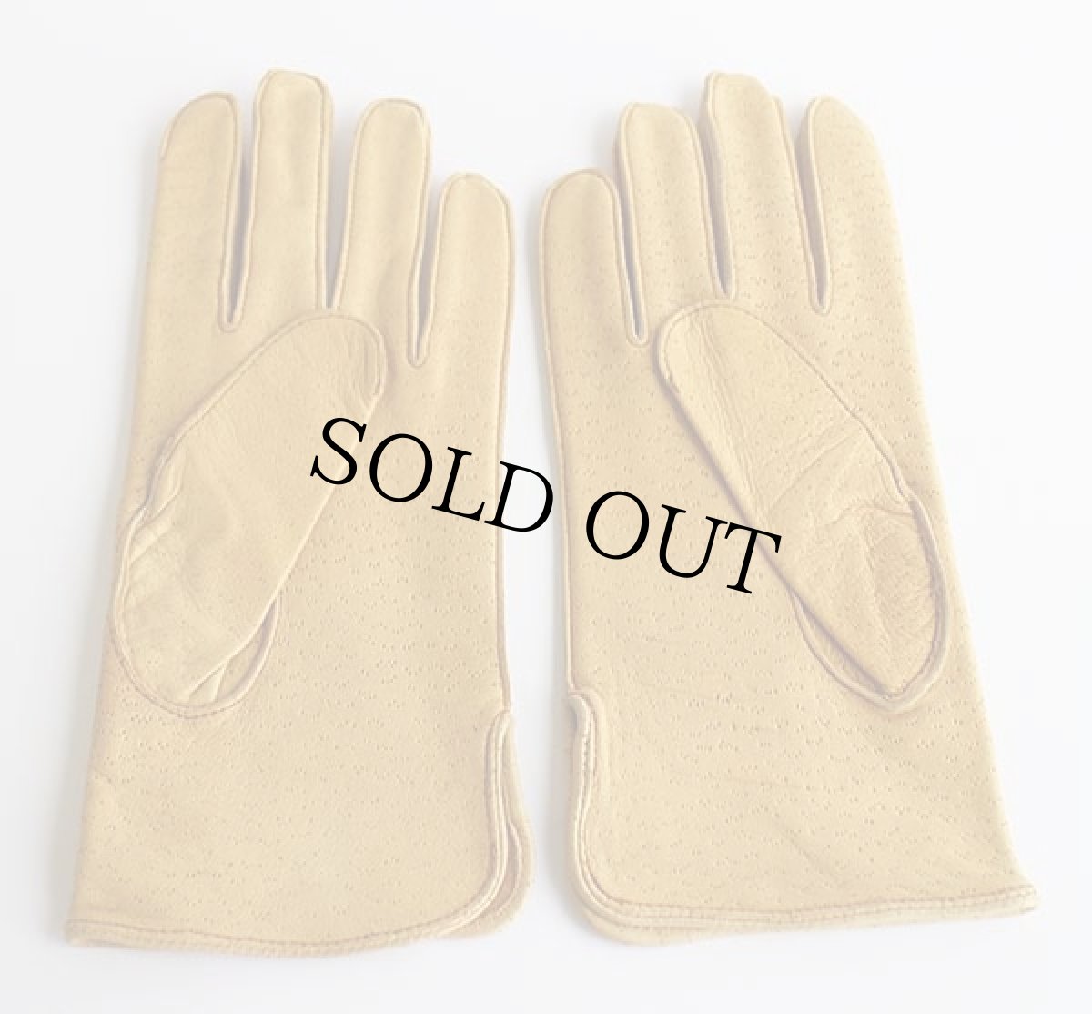 画像3: ビンテージ UNKNOWN ディアスキン レザーグローブ イエロー★手袋 (3)