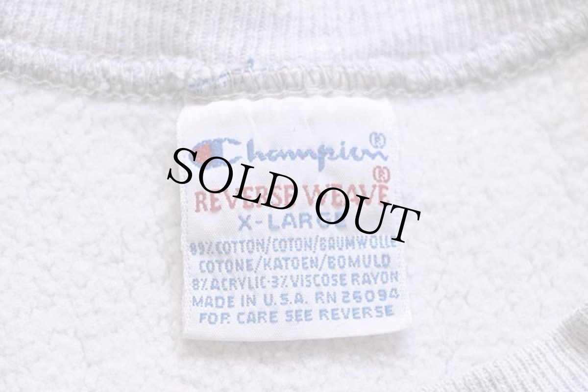 画像4: 90s USA製 Championチャンピオン APPLE VALLEY メッセージ 両面プリント リバースウィーブ スウェット 杢グレー XL (4)