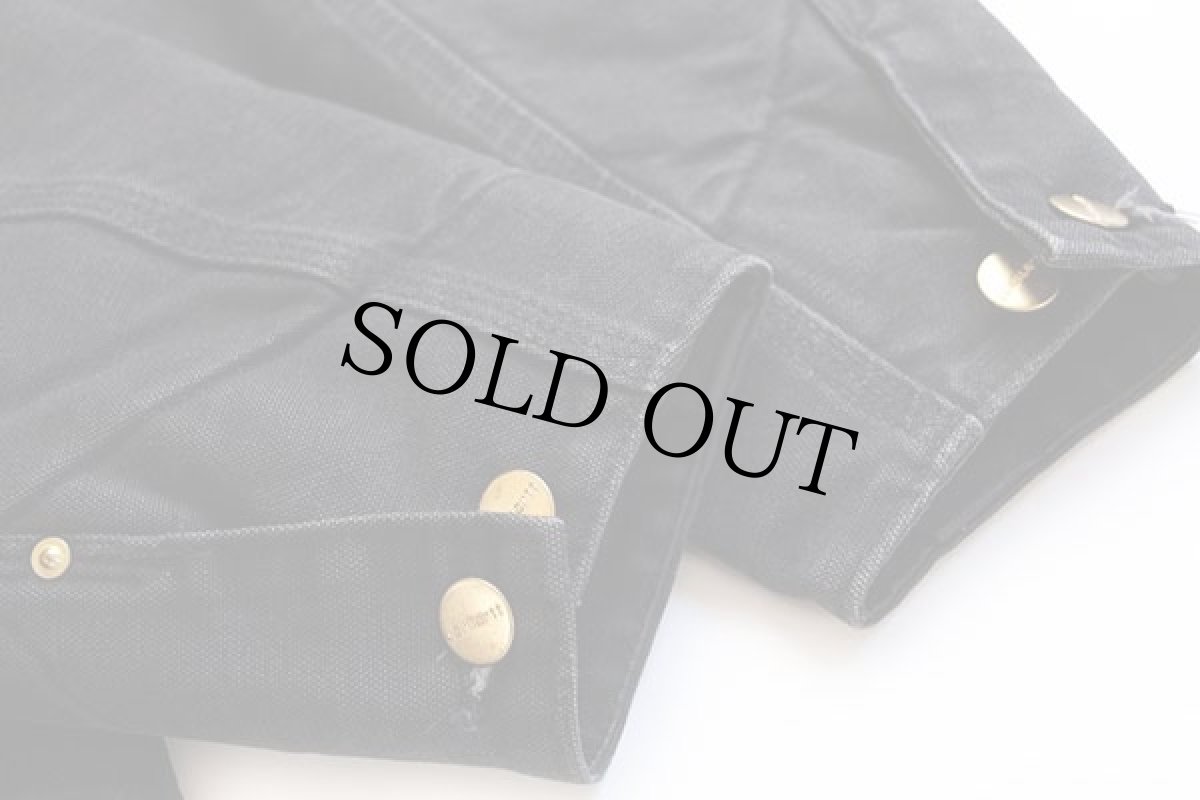 画像6: 80s USA製 carharttカーハート ブランケットライナー ダック地 チョアコート カバーオール 黒 (6)