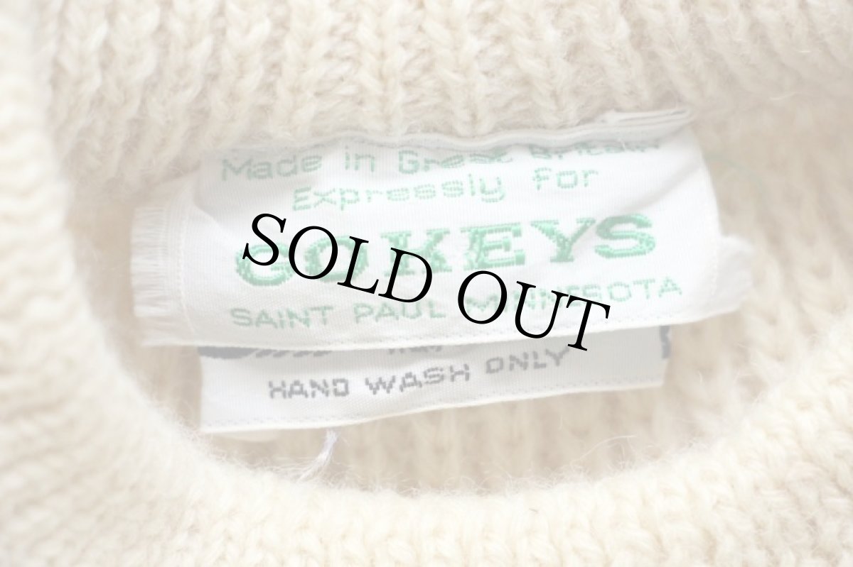 画像4: 英国製 GOKEYSゴーキー エルボーパッチ付き ローゲージ ウールニット セーター ナチュラル (4)