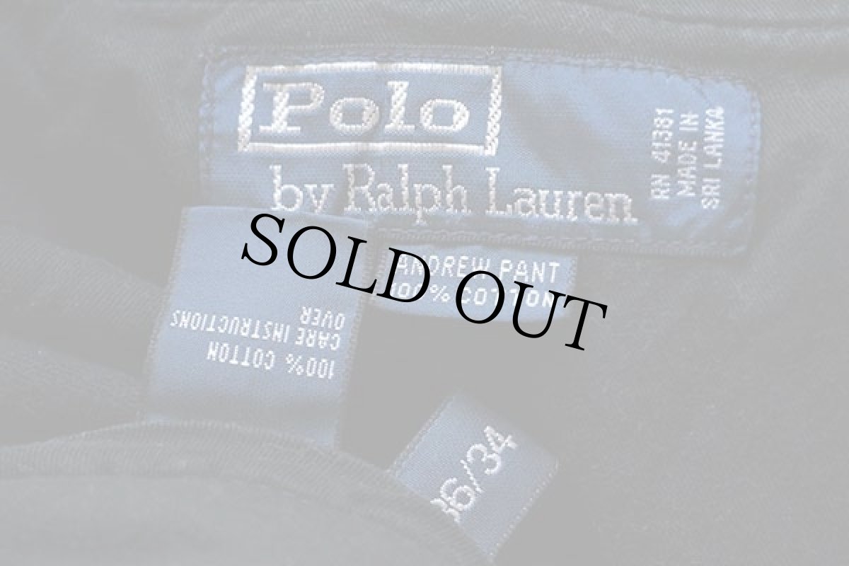 画像6: ポロ ラルフローレン ANDREW PANT ツータック 太畝 コーデュロイパンツ 黒 w36 L34★スラックス (6)