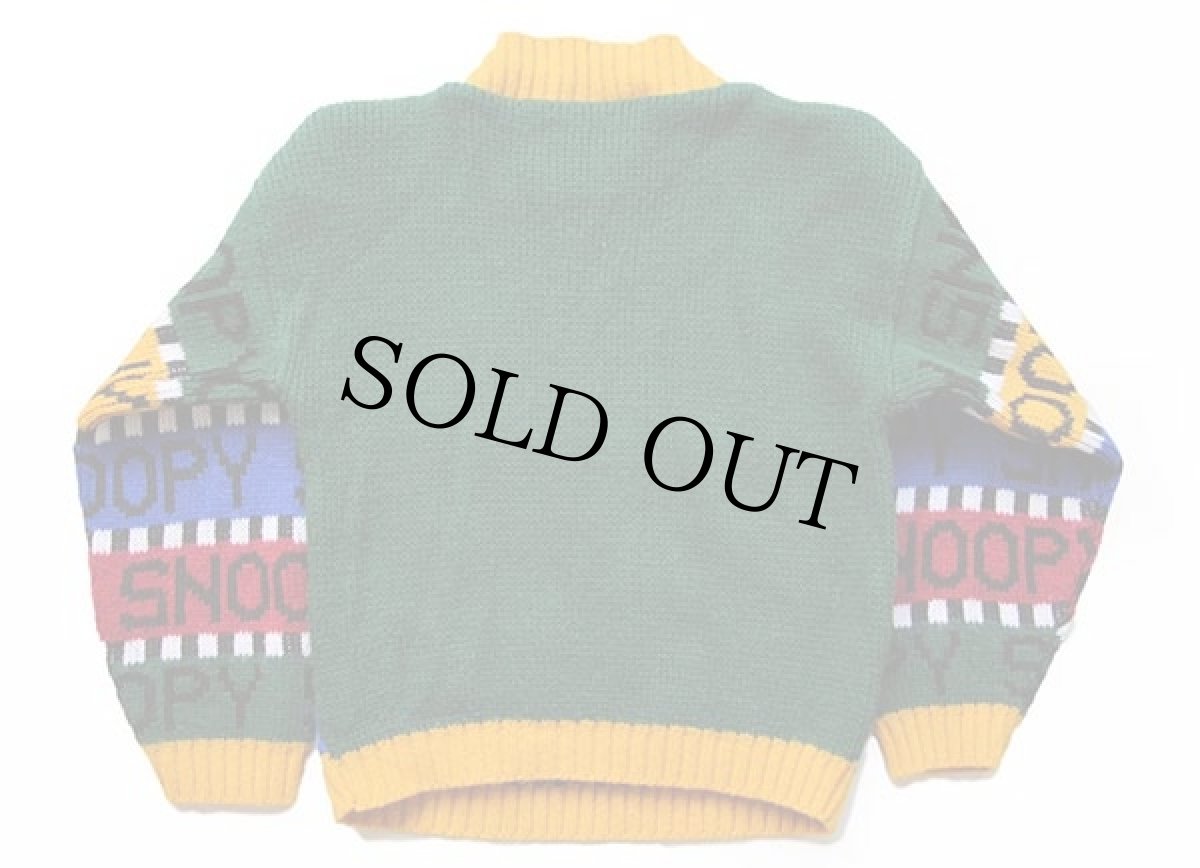 画像2: 80s USA製 HOT CASHEWS SNOOPY スヌーピー パネル切り替え アクリルニット セーター キッズ (2)