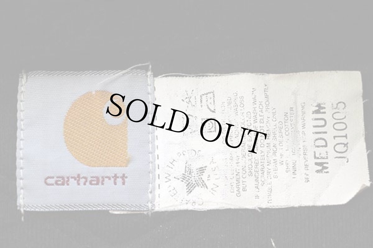 画像4: 80s USA製 carharttカーハート キルティングライナー ダック地 アクティブジャケット パーカー 黒 M (4)