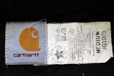 画像4: 80s USA製 carharttカーハート キルティングライナー ダック地 アクティブジャケット パーカー 黒 M (4)