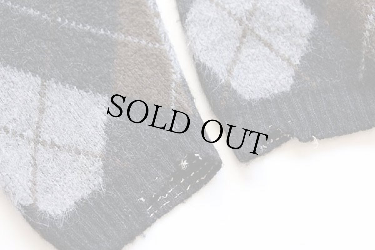 画像6: 60s Truval アーガイル柄 アクリルニット カーディガン L (6)