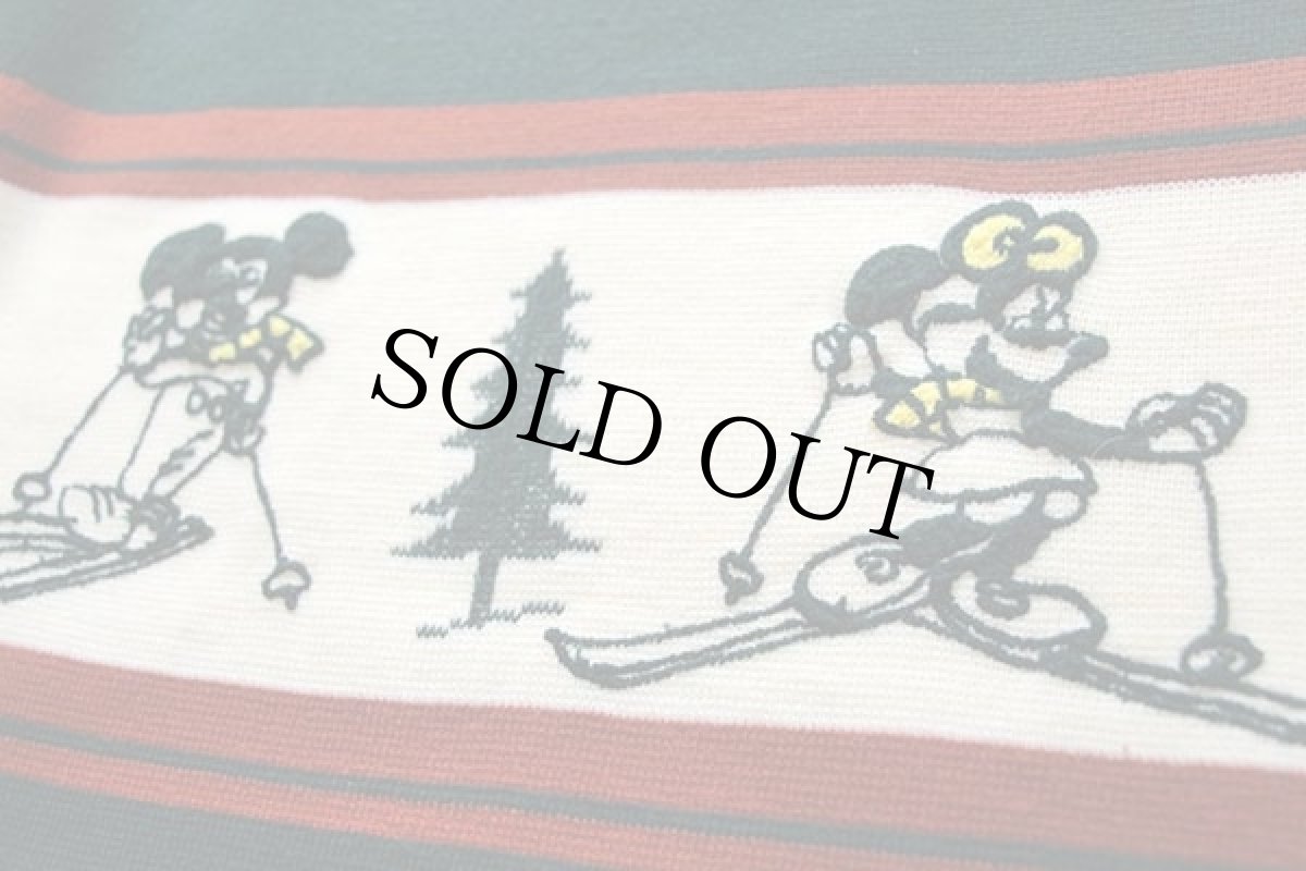 画像5: 70s KENNINGTONケニントン ミッキー&ミニー マウス スキー 刺繍 アクリルニット セーター (5)