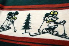画像5: 70s KENNINGTONケニントン ミッキー&ミニー マウス スキー 刺繍 アクリルニット セーター (5)