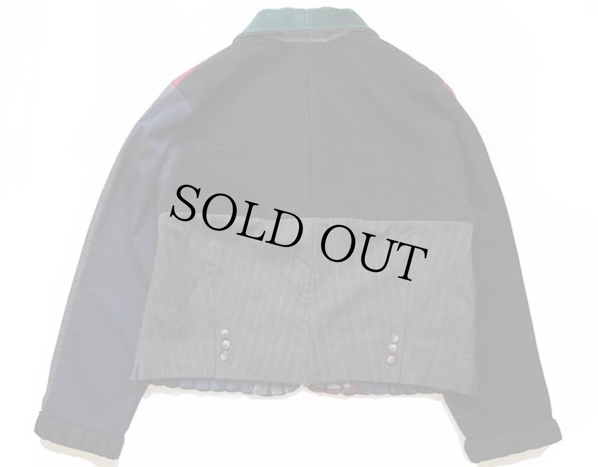 画像2: USA製 Baabaazuzu リメイク クレイジー 切り替え ウールジャケット L (2)