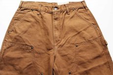 画像4: 未使用★メキシコ製 carharttカーハート ダック地 ダブルニー ペインターパンツ 茶 w32 L32 (4)