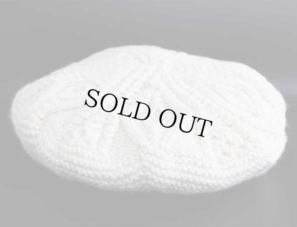 画像2: ビンテージ Tara ハンドメイド ケーブル編み ウールニット キャスケット ナチュラル★フィッシャーマン (2)