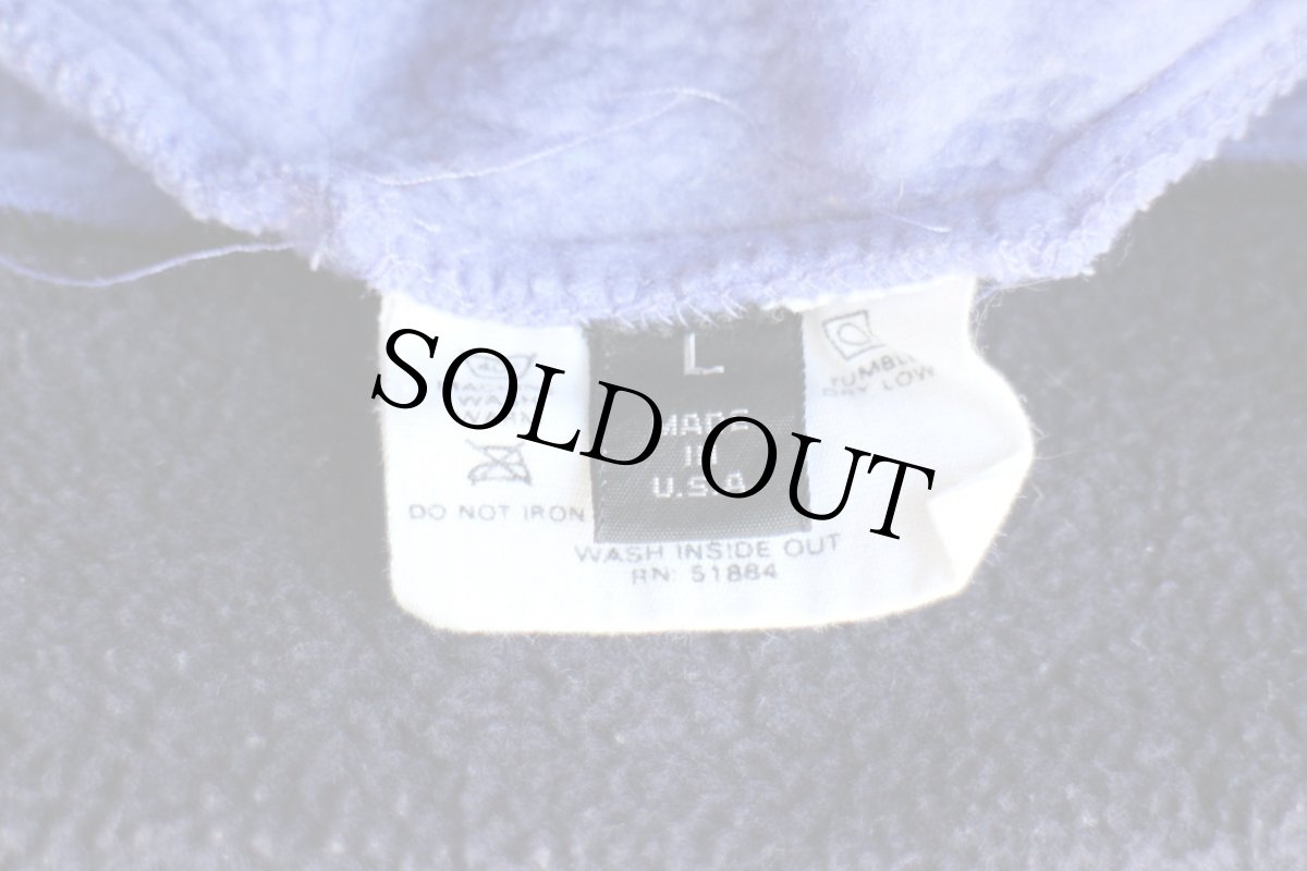 画像4: 80s USA製 patagoniaパタゴニア ロゴ刺繍 ツートン フリースキャップ 薄紫×紺 L (4)