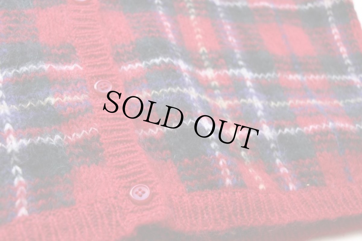 画像5: 80s PAUL HARRIS DESIGN タータンチェック モヘヤ ニット カーディガン XL (5)