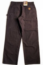 画像3: 未使用★メキシコ製 carharttカーハート ダック地 ダブルニー ペインターパンツ 焦げ茶 w32 L30 (3)