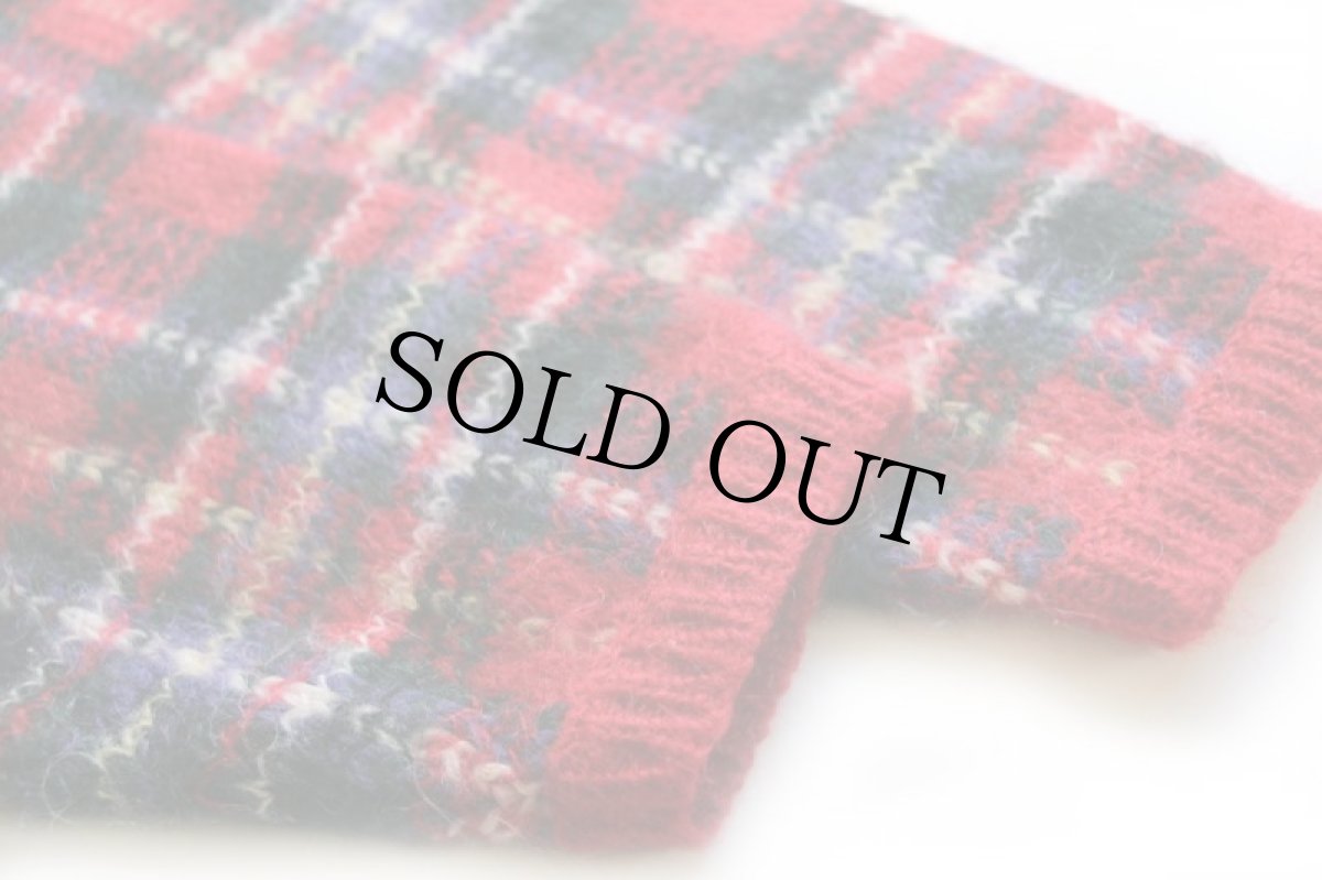 画像6: 80s PAUL HARRIS DESIGN タータンチェック モヘヤ ニット カーディガン XL (6)