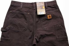 画像5: 未使用★メキシコ製 carharttカーハート ダック地 ダブルニー ペインターパンツ 焦げ茶 w32 L30 (5)