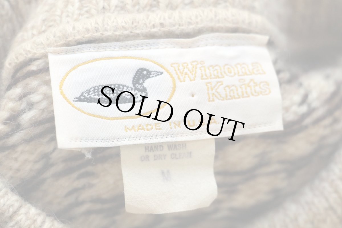 画像4: 80s USA製 Winona Knits バーズアイ ウールニット セーター M (4)