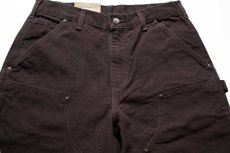 画像4: 未使用★メキシコ製 carharttカーハート ダック地 ダブルニー ペインターパンツ 焦げ茶 w32 L30 (4)