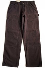 画像2: 未使用★メキシコ製 carharttカーハート ダック地 ダブルニー ペインターパンツ 焦げ茶 w32 L30 (2)