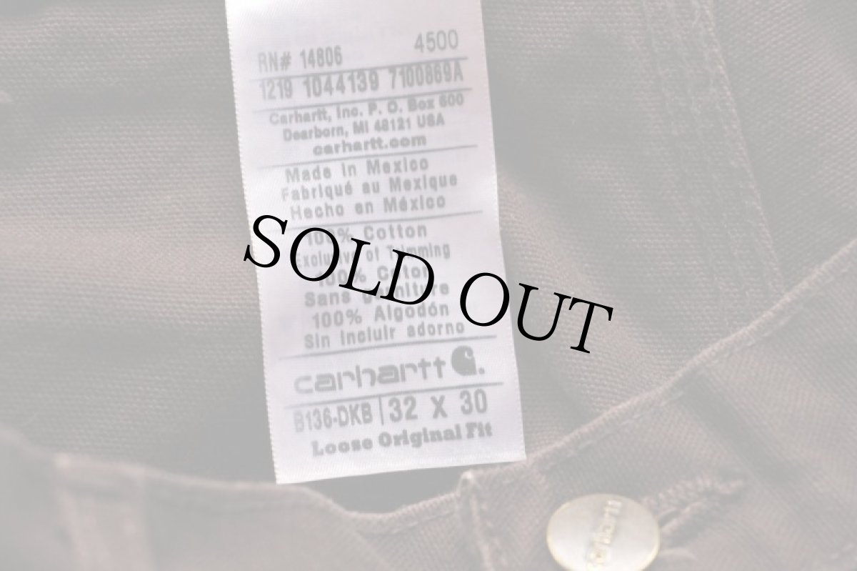 画像6: 未使用★メキシコ製 carharttカーハート ダック地 ダブルニー ペインターパンツ 焦げ茶 w32 L30 (6)